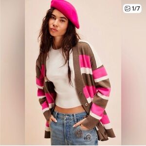 Free People League of Her Own Cardigan L NWOT
